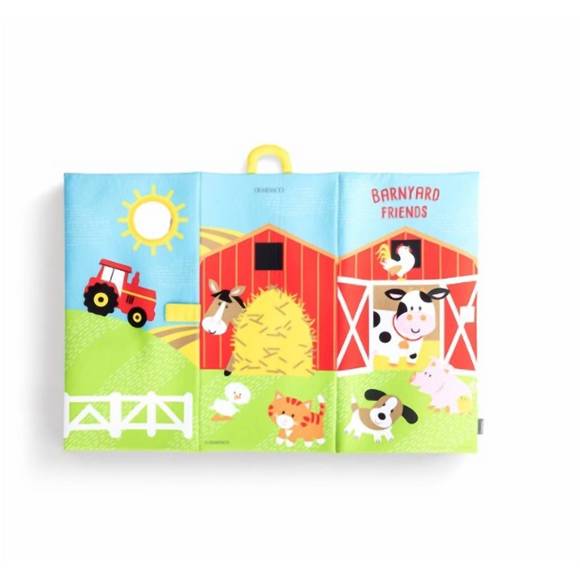 NEW DEMDACO baby's 'barnyard friends' sensory playmat in blue multi - Picture 3 of 4
